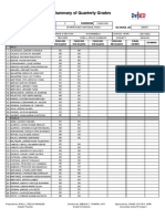 Summary of Quarterly Grades: Region Division School Name School Id