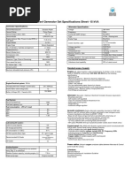 Diesel Generator Set Specification Sheet - 10KVA | PDF | Diesel Engine ...
