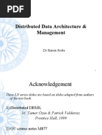 Distributed Data Architecture & Management: DR Simon Scola