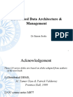 Distributed Data Architecture & Management: DR Simon Scola