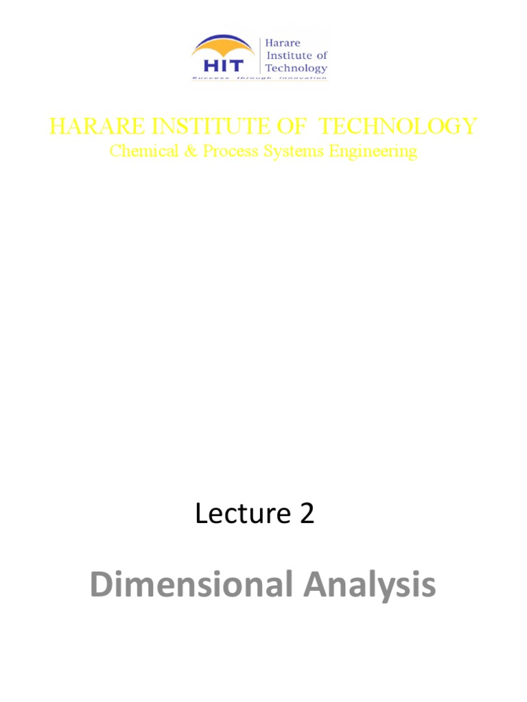 Lecture 4b Dimensional Analysis PDF Mechanical Engineering