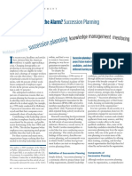 Succe Ssion Planni NG: Has Anyone Heard The Alarm? Succession Planning