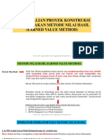 Pengendalian Proyek Dengan Metode Nilai Hasil (Earned Value Method)