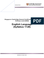 English Language (Syllabus 1128) : Singapore-Cambridge General Certificate of Education Ordinary Level (2022)