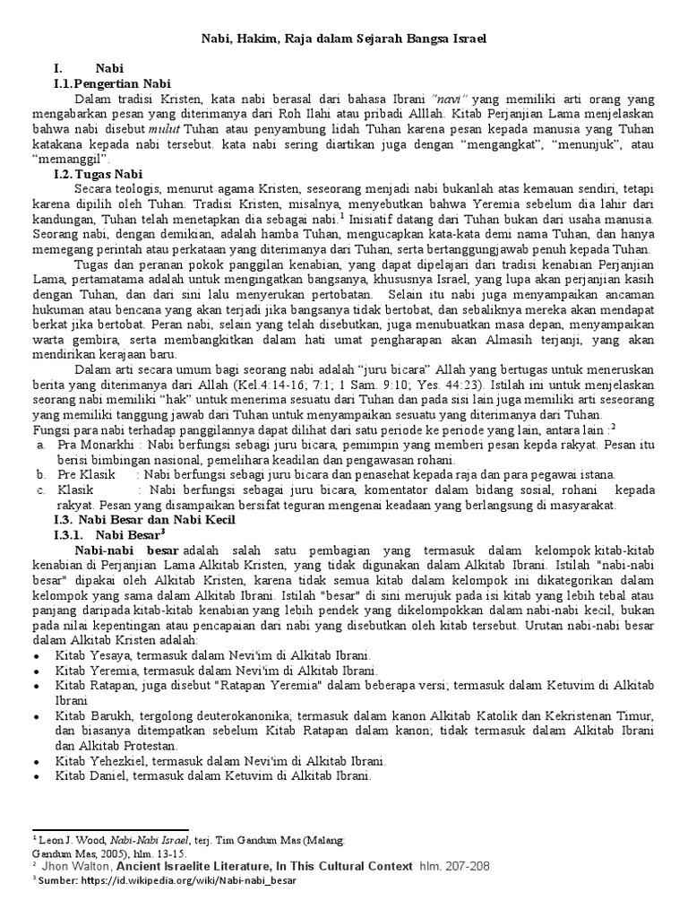 Peran Nabi dan Hakim di Israel | PDF