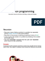 Python Programming: Recursion, Recursive Function Searching, Sorting and Merging
