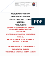 Memoria Descriptiva y de Calculo Sitema de Gas