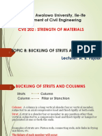 CVE 202 Strength of Materials Buckling of Struts and Columns