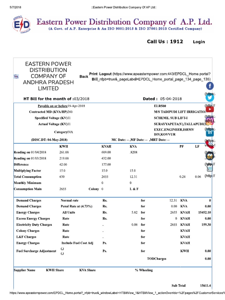 Eastern Power Distribution Company of AP LTD | PDF