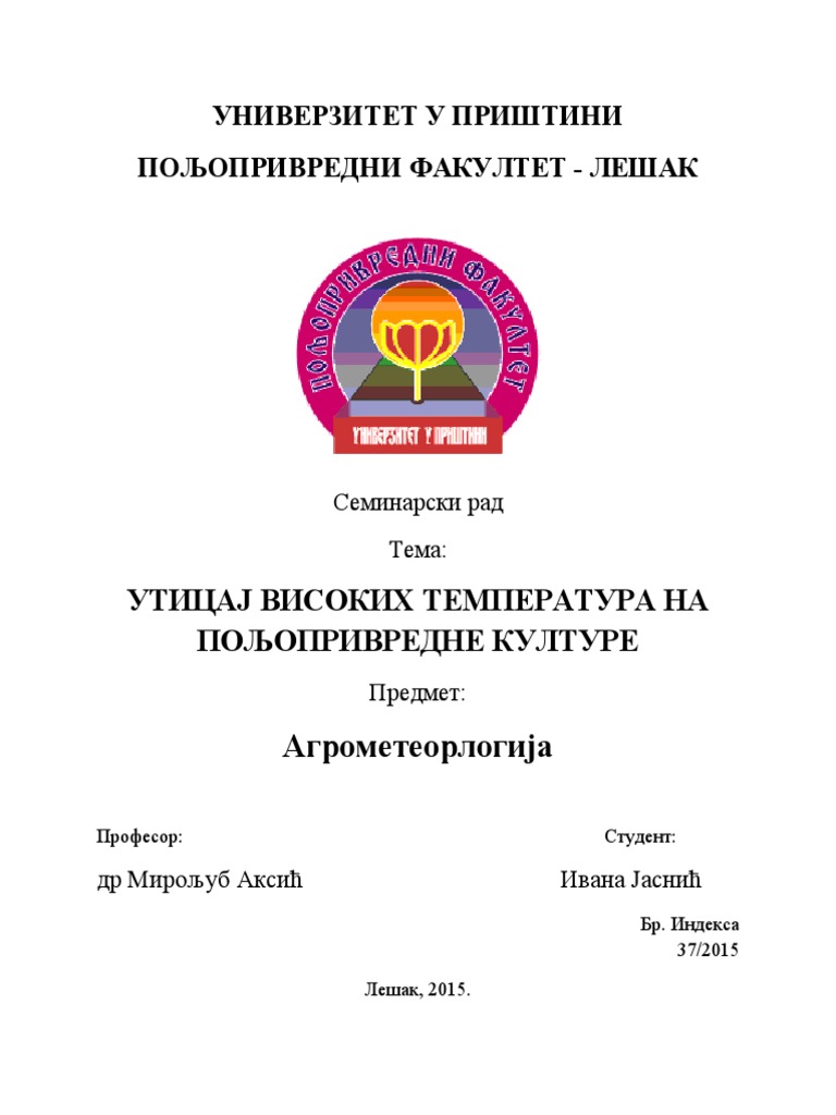 Пример семинарског рада | PDF