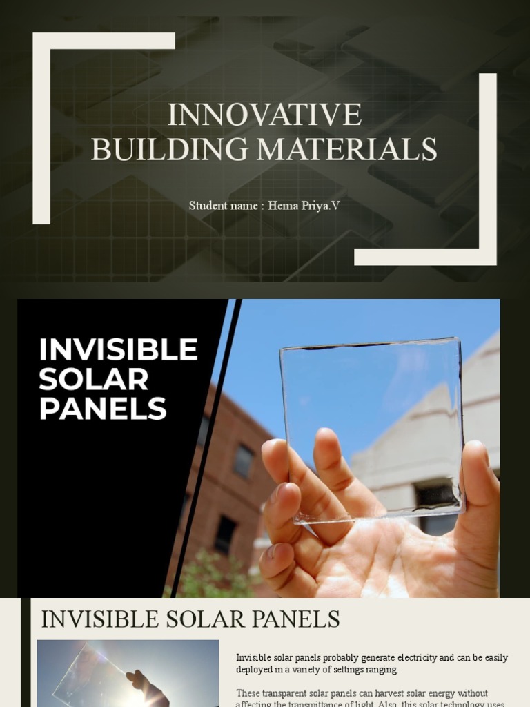 Innovative Building Materials | PDF | Solar Energy | Solar Panel