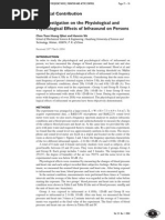 An Investigation On The Physiological and Psychological Effects of Infrasound On Persons