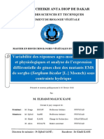 Analyse de l’expression différentielle de gènes chez des mutants EMS de sorgho