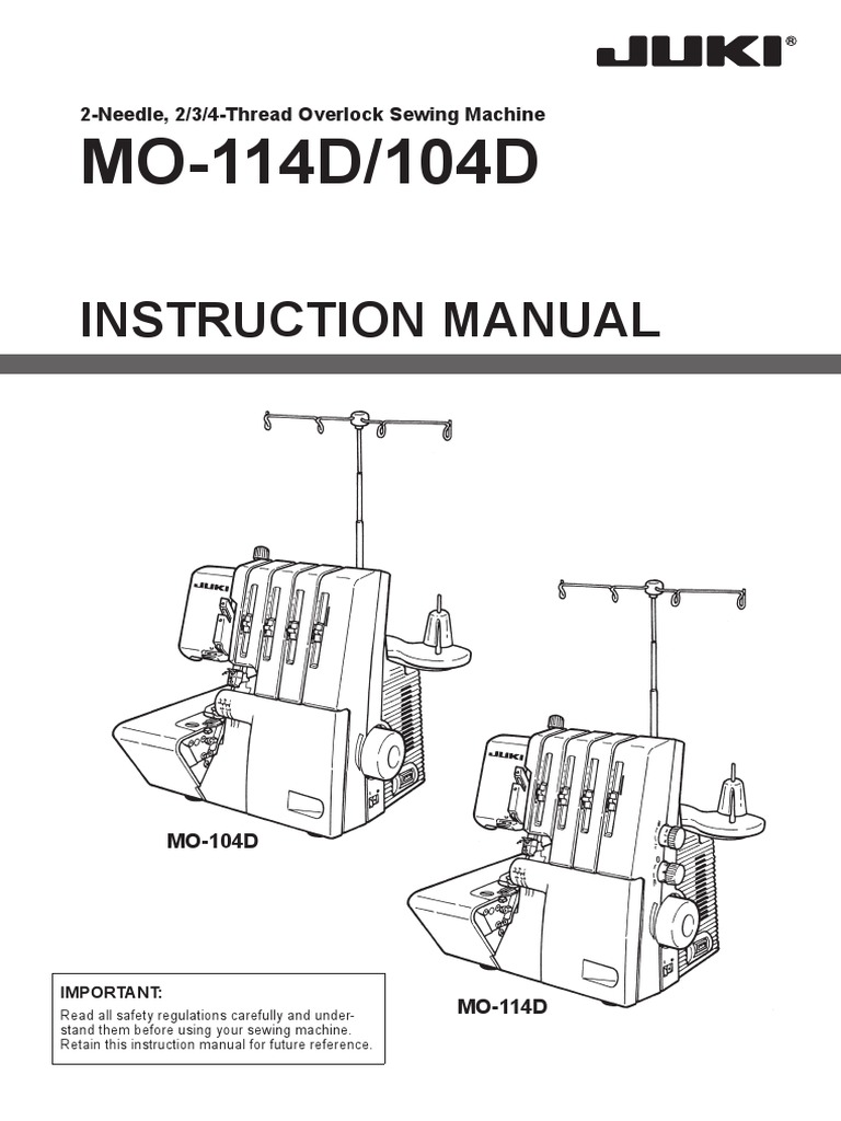 値下げ可能】JUKI オーバー ロック ミシン MO-114D 取扱説明書（MO 