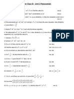 Assignment Class IX - Unit 2 Polynomials