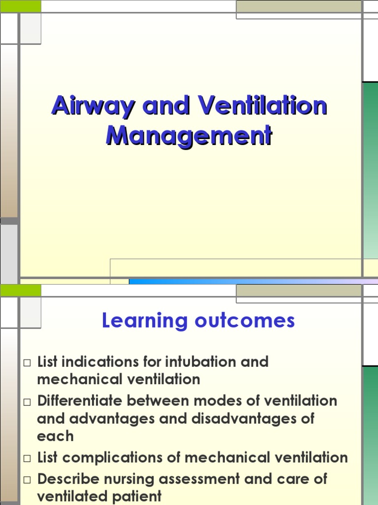 Airway and Ventilation Management PDF Breathing Diseases And