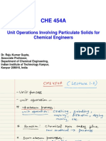 CHE 454A: Unit Operations Involving Particulate Solids For Chemical Engineers
