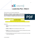 Personal Leadership Plan-Week 2