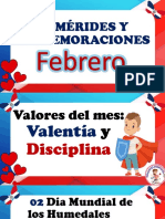 Efemérides Y Conmemoraciones: Febrero