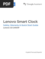 Lenovo Smart Clock: Safety, Warranty & Quick Start Guide