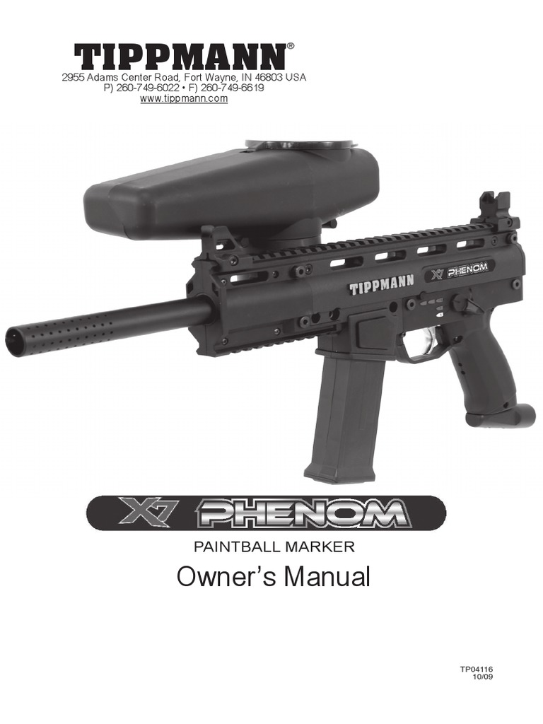 Tippmann X7 Phenom Manual PDF Trigger (Firearms) Tools