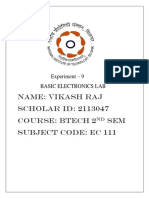Name: Vikash Raj SCHOLAR ID: 2113047 Course: Btech 2 SEM Subject Code: Ec 111