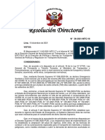 Resolución Directoral: Lima, 10 Diciembre de 2021 Vistos