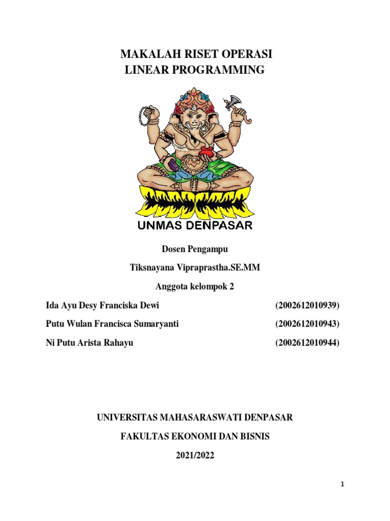 Makalah Riset Operasi | PDF | Komputer