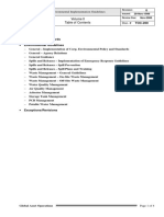 Environmental Guidelines Table of Contents