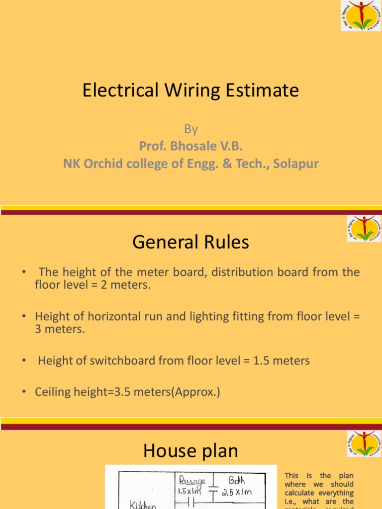 Electrical Wiring Estimate PDF Amplifier Lighting