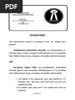 Divorce Agreement