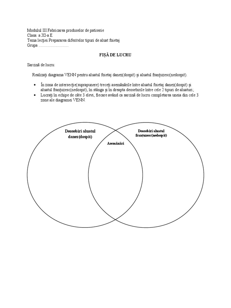 Fisa de Lucru - Diagrama VENN - Goala | PDF