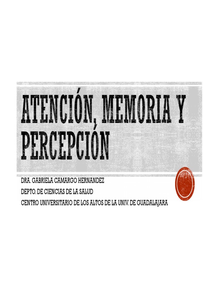 Atención Memoria Y Percepción Descargar Gratis Pdf Memoria Gusto