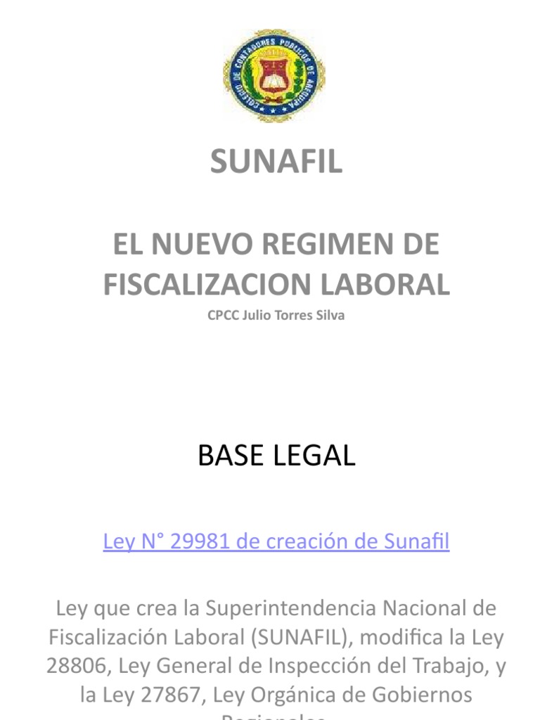Régimen de Fiscalización Laboral SUNAFIL | PDF | Multa (pena) | Gobierno