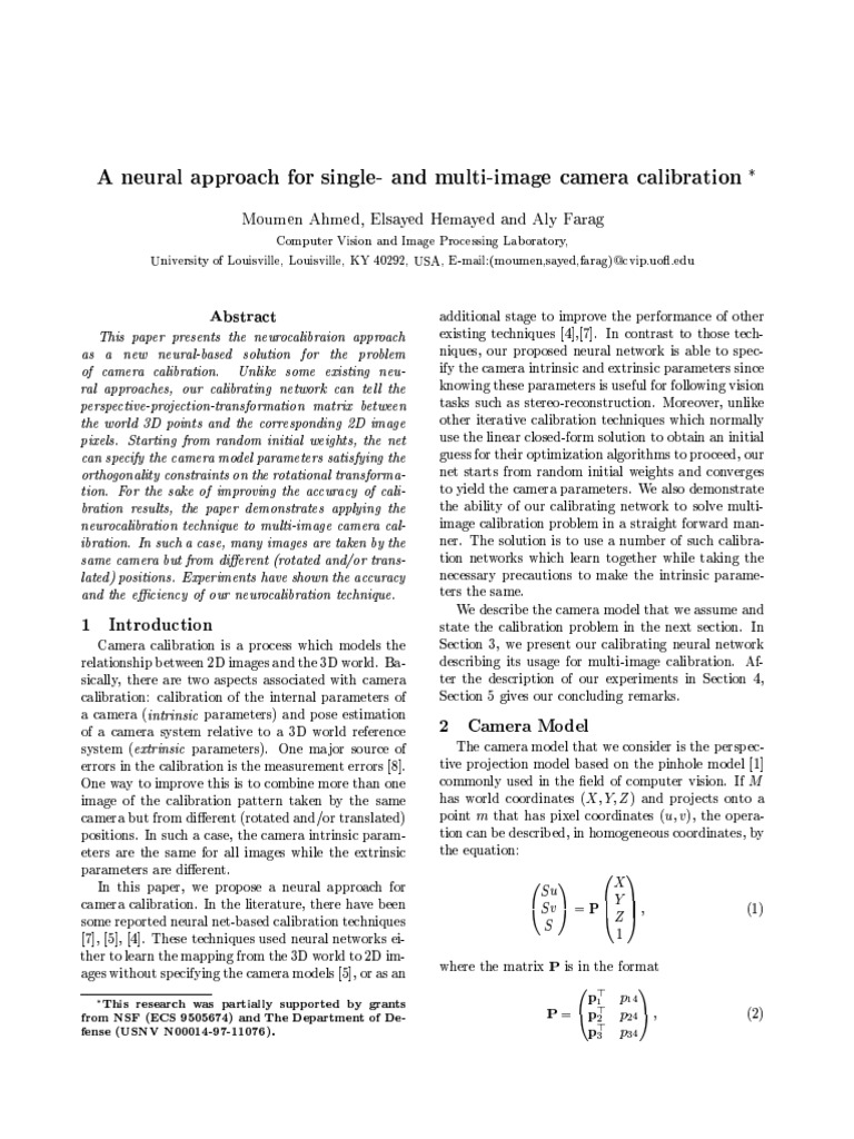 (AHMED 99 (2) ) A Neural Approach For Single and Multi-Image Camera ...