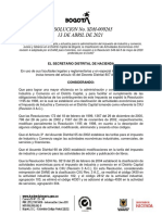 Tarifas de ICA Bogotá Resolucion Sdh 000265 de 2021 Industria y Comercio CIIU4