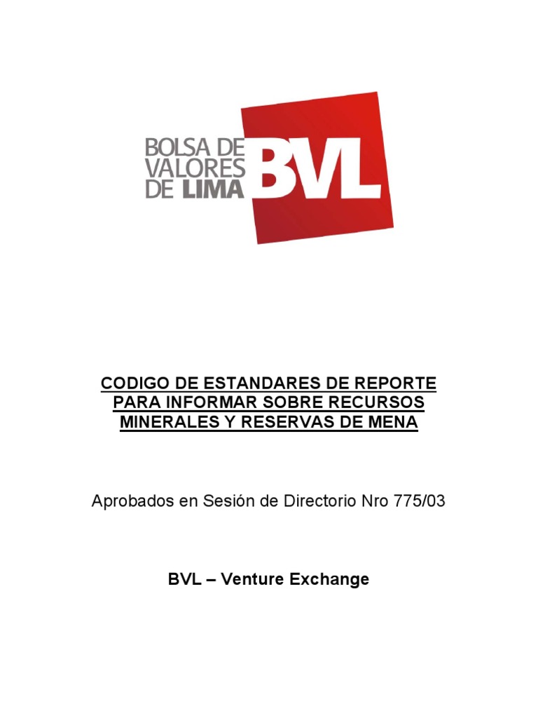 Codigo JORC | PDF | Minería | Minerales