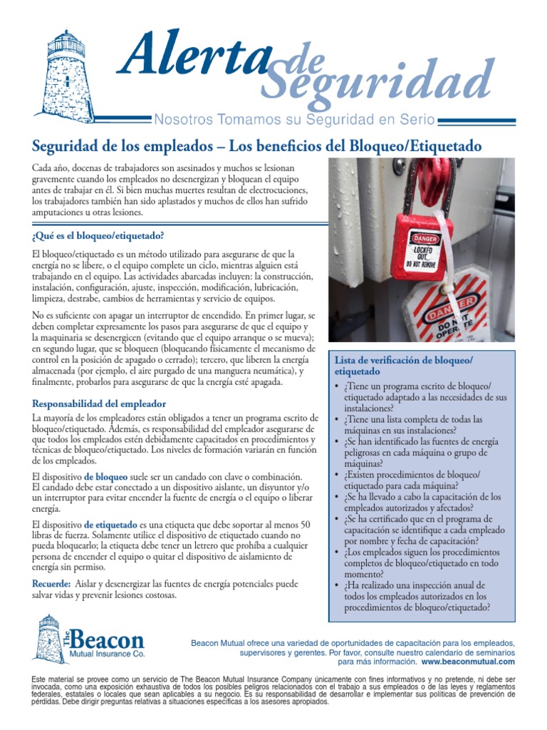 LockOut TagOut Spanish PDF