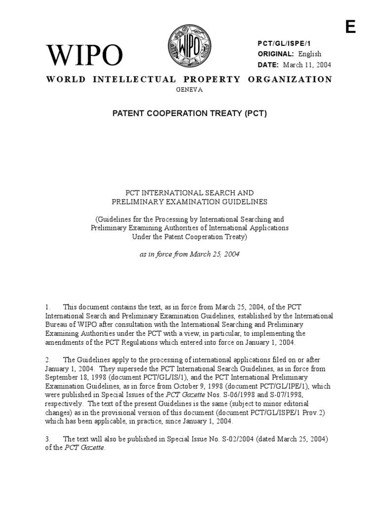 PCT Guidelines | PDF | Patent Claim | Patent Application