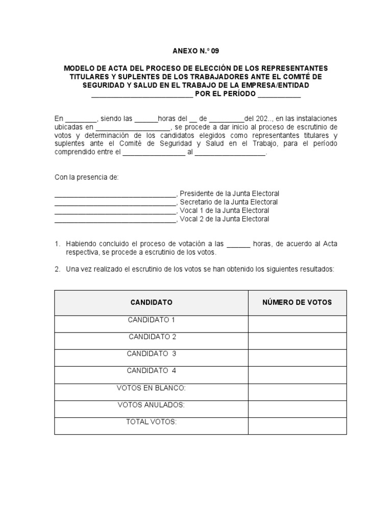 Modelo de Acta Electoral para Elecciones | PDF | Gobernancia | Gobierno