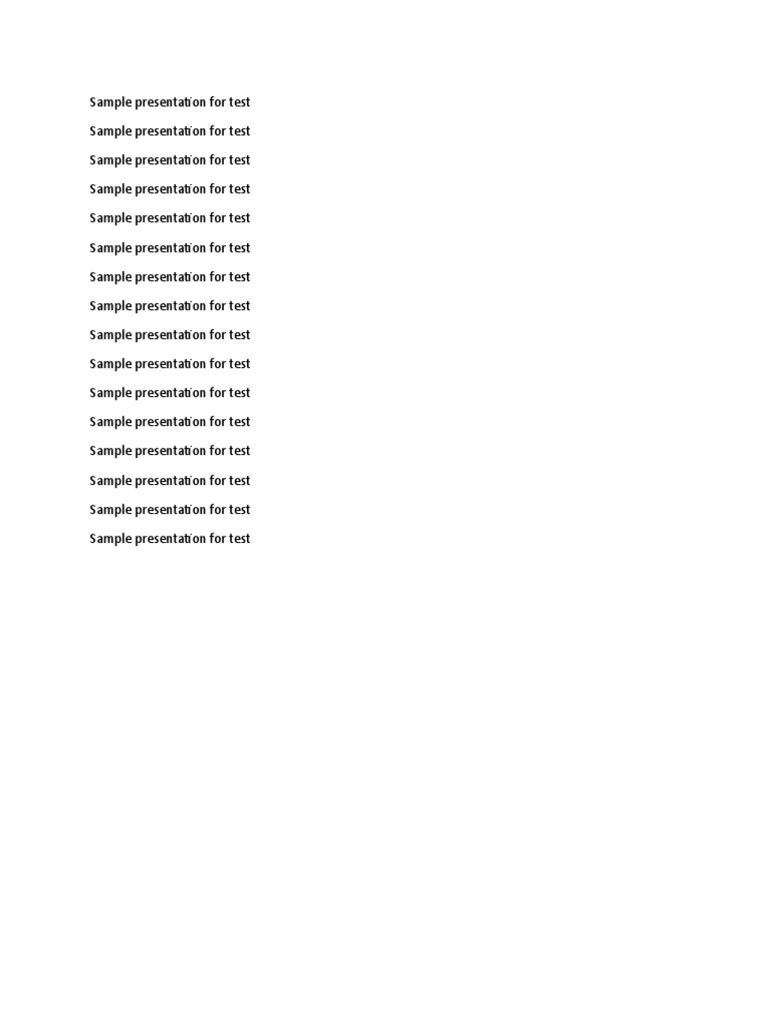 Sample Presentation For Test | PDF