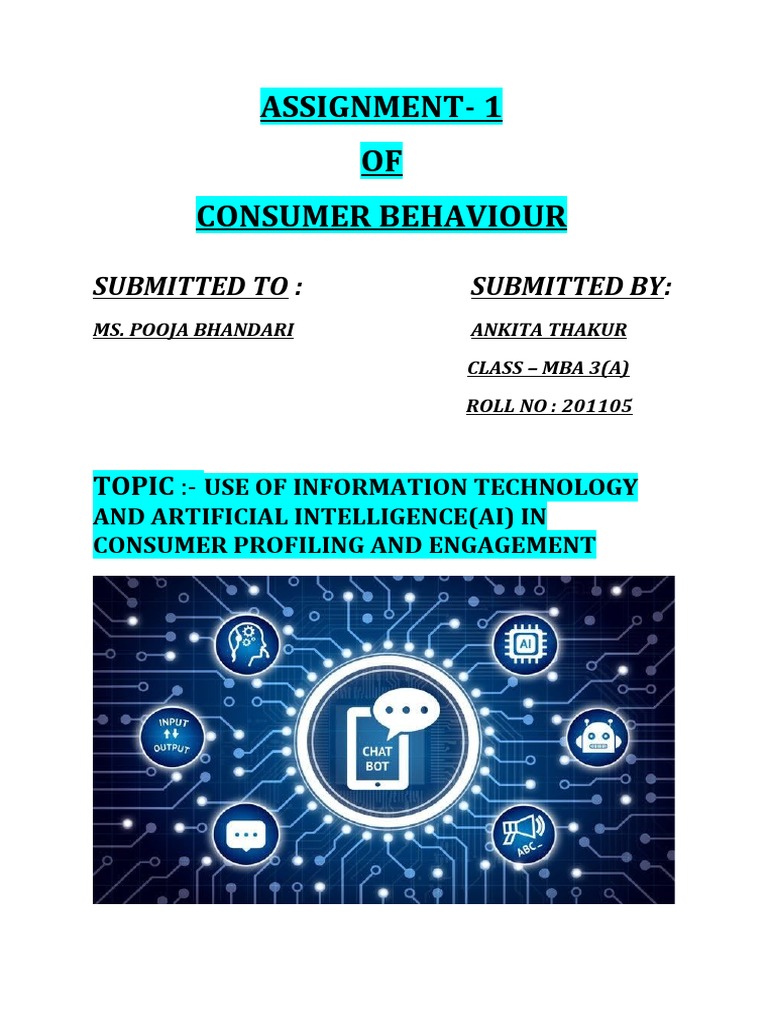 Assignment 1 Consumer Behaviour | PDF | Intelligence (AI) & Semantics ...