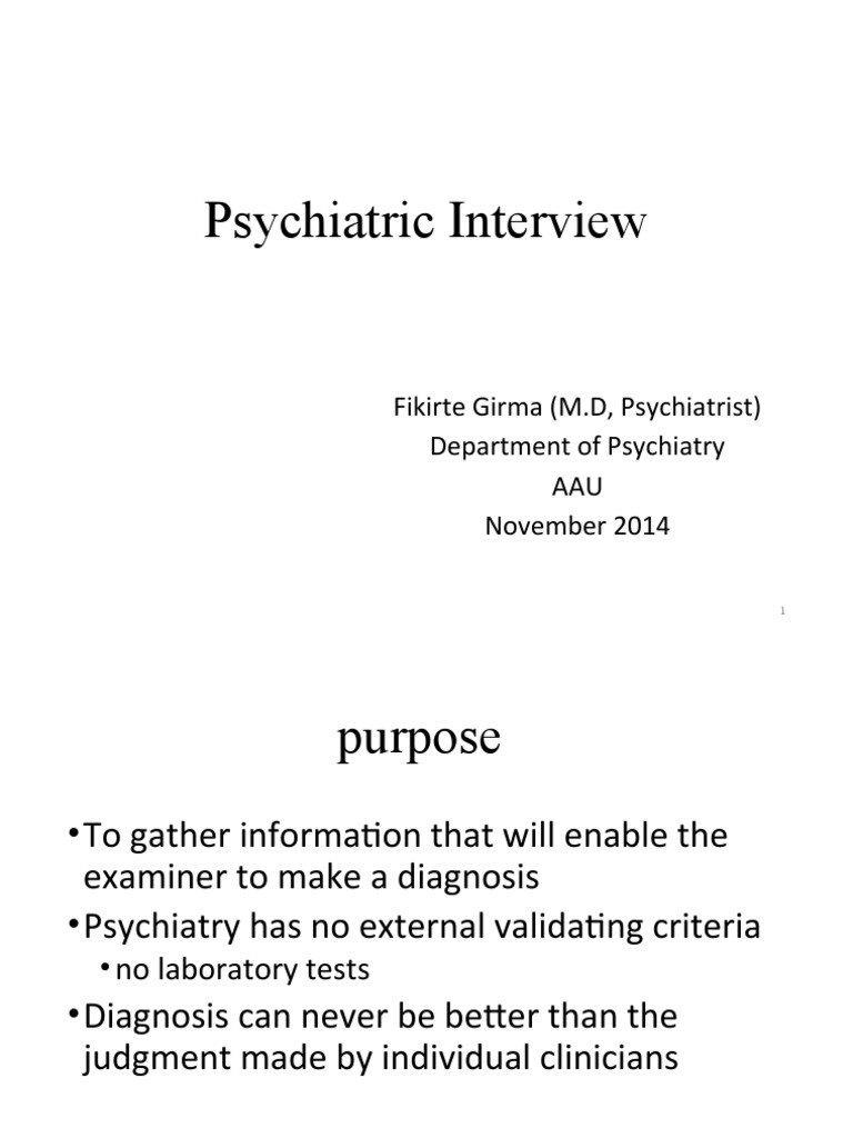Psychiatric Interview Guidelines | PDF | Psychiatry | Mental Disorder