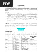 Ip Addressing The IP (Internet Protocol)