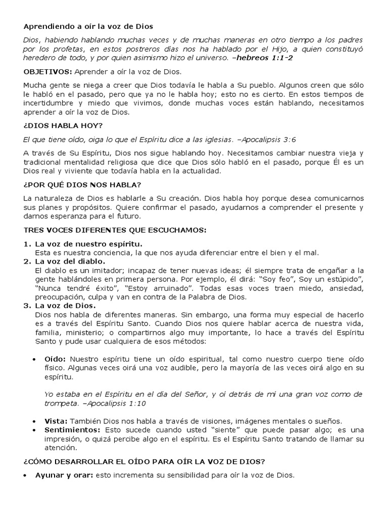 Cómo Oír la Voz de Dios Hoy | PDF | Alma | Dios