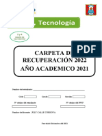 Carpeta de Recuperación 2022 Año Academico 2021