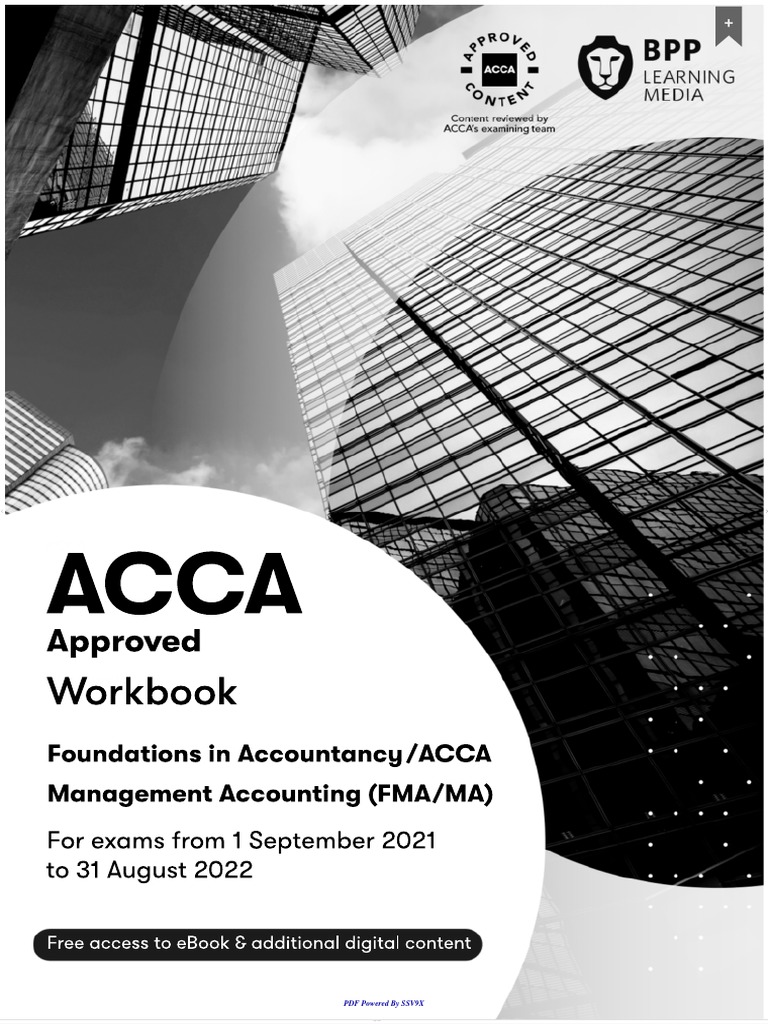 ACCA Management Accounting (MA) Study Text book for