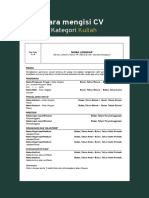 Cara Mengisi CV- Kuliah