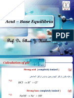 Acid - Base Equilibria: Prof. Dr. Elham Y. Hashem