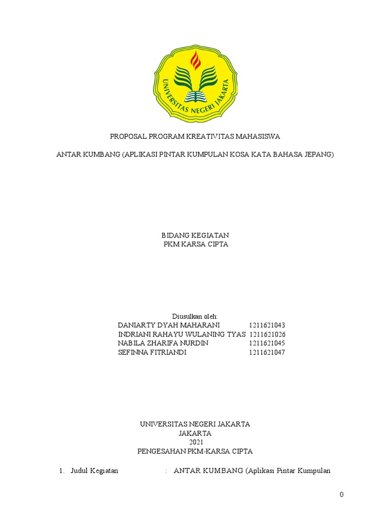 Proposal Program Kreativitas Mahasiswa | PDF | Komputer